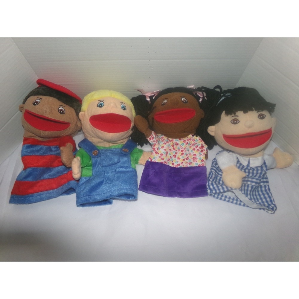 Lakeshore Learning Multiethnic Plush Hand Puppets Set of 4 Diversity Toys